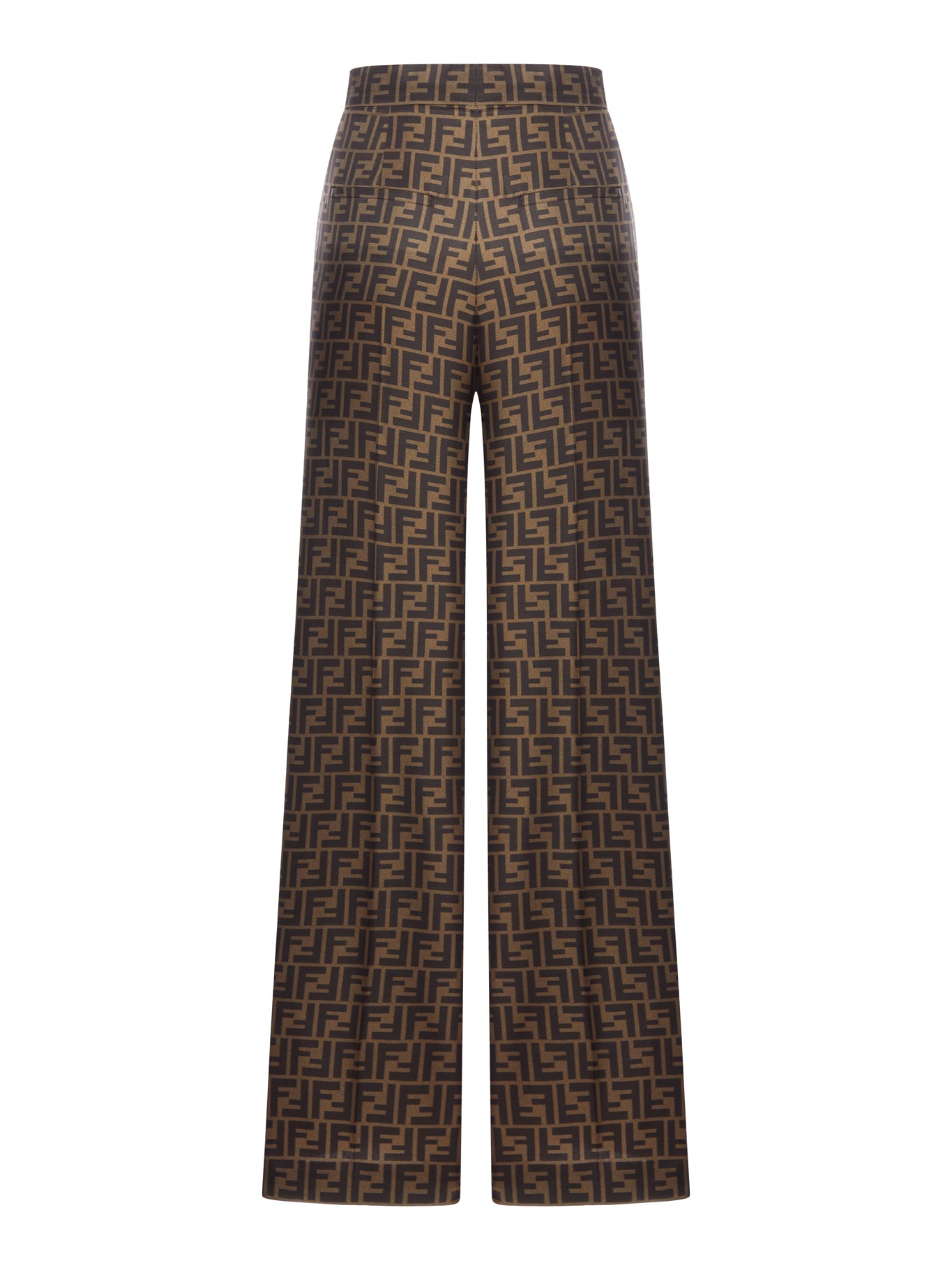 Brown Ff Twill Trousers Fendi – Гарантія оригінальності – вид ззаду