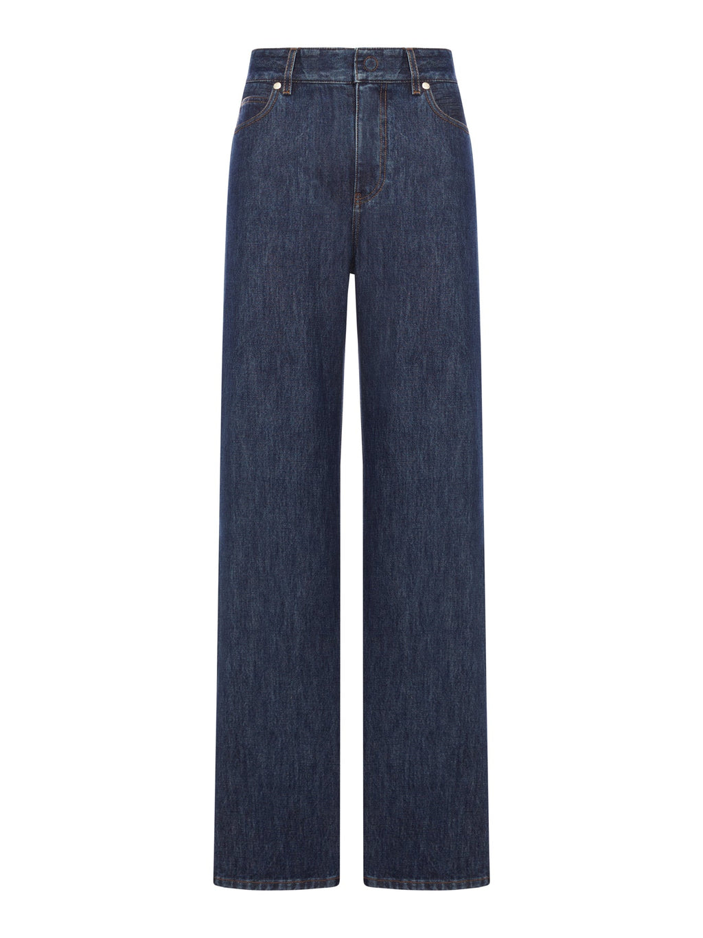 Long Dark Blue Denim Jeans Fendi – Гарантія оригінальності – боковий вид