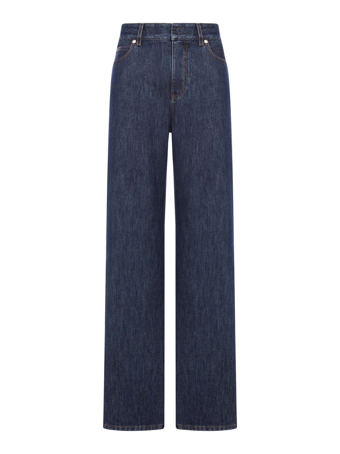 Long Dark Blue Denim Jeans Fendi – Гарантія оригінальності – боковий вид