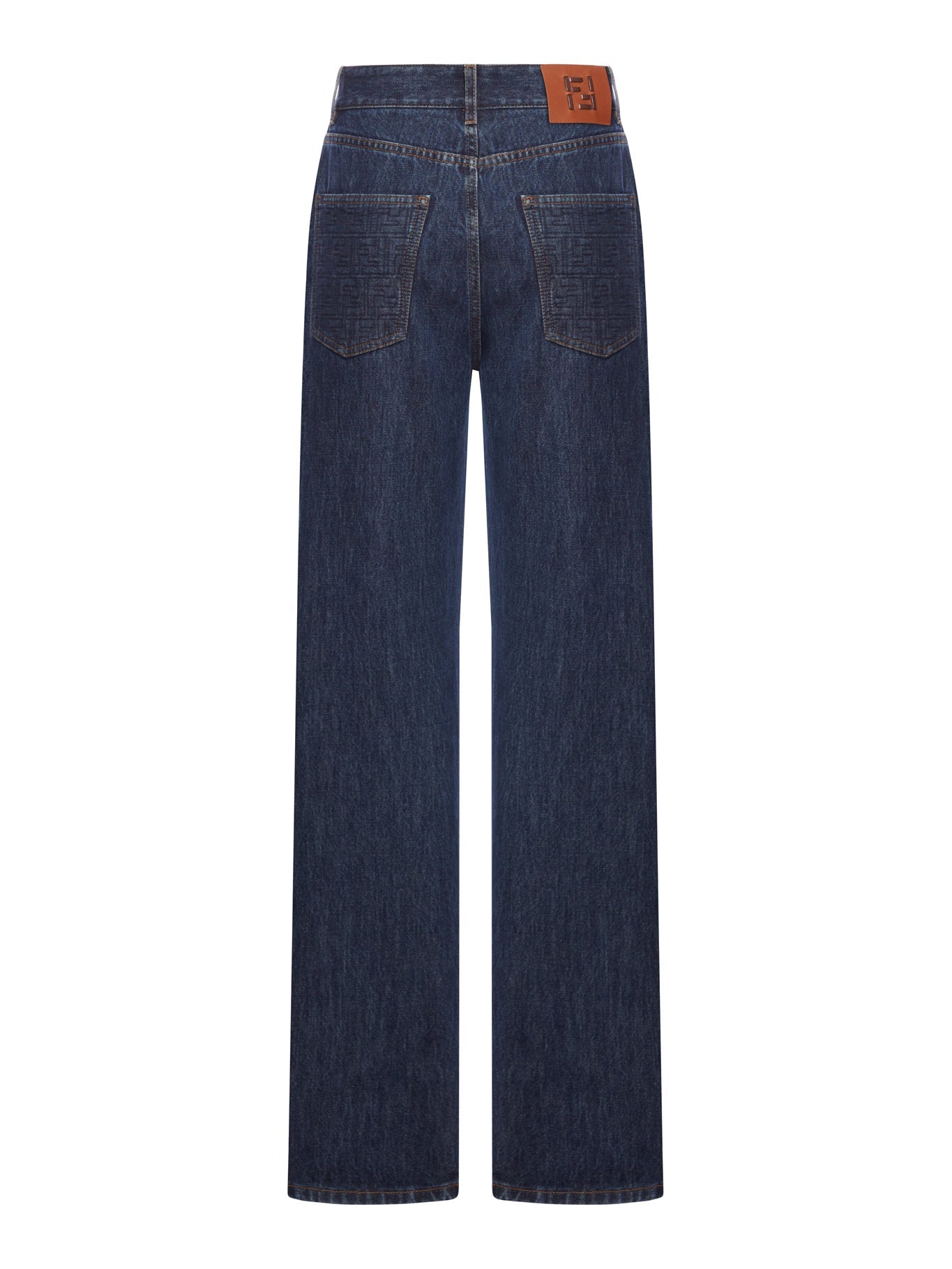 Long Dark Blue Denim Jeans Fendi – Гарантія оригінальності – вид ззаду