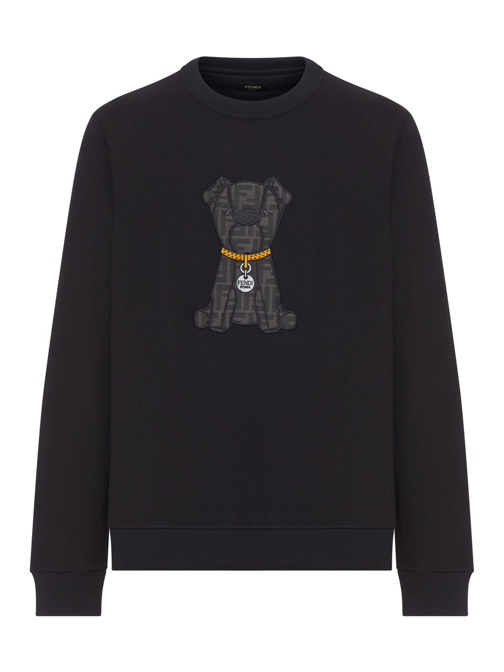 Black Cotton Crew Neck Sweatshirt Fendi оригінал – Купити в Україні – боковий вид