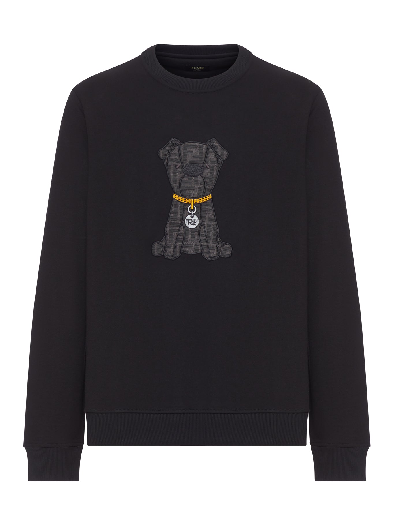 Black Cotton Crew Neck Sweatshirt Fendi оригінал – Купити в Україні – боковий вид