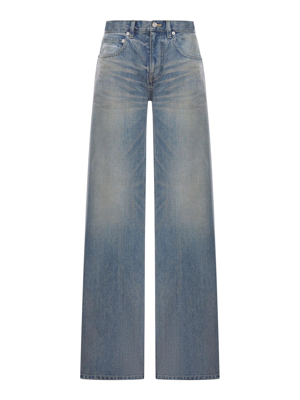 Оригінальна Organic Cotton Denim Wide-Leg Baggy Trousers Balenciaga – боковий вид
