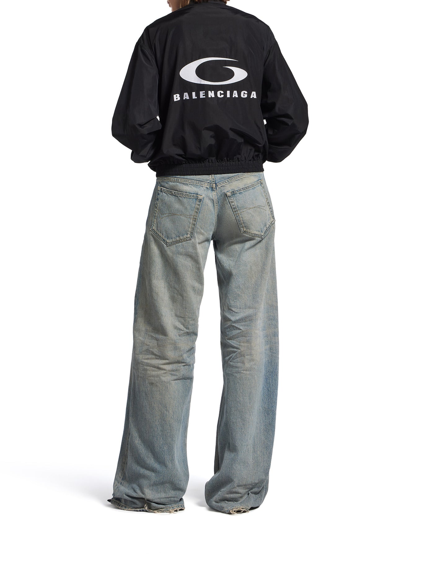 Оригінальна Organic Cotton Denim Wide-Leg Baggy Trousers Balenciaga – збільшений вид
