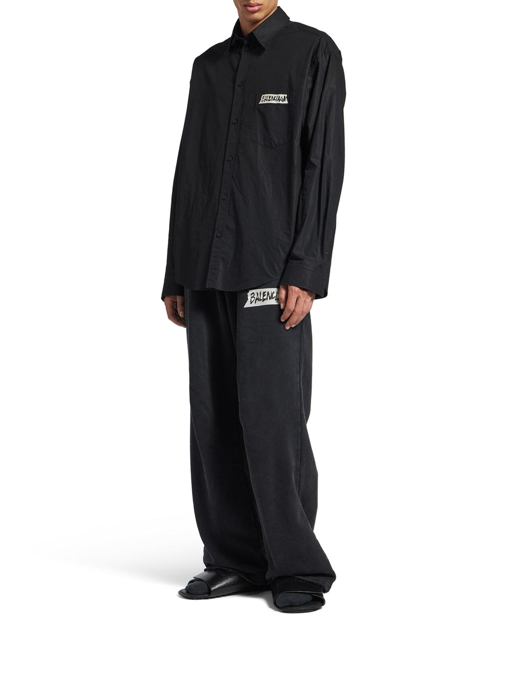 Men`s Large Fit Long-Sleeved Masking Tape Shirt Balenciaga – Гарантія оригінальності – вид ззаду