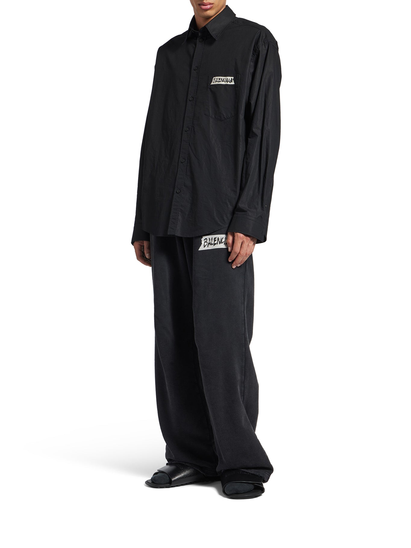 Men`s Large Fit Long-Sleeved Masking Tape Shirt Balenciaga – Гарантія оригінальності – вид ззаду