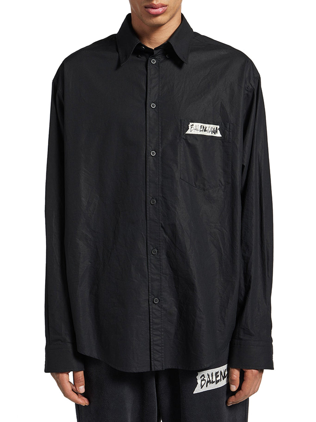 Men`s Large Fit Long-Sleeved Masking Tape Shirt Balenciaga – Гарантія оригінальності – детальний вид
