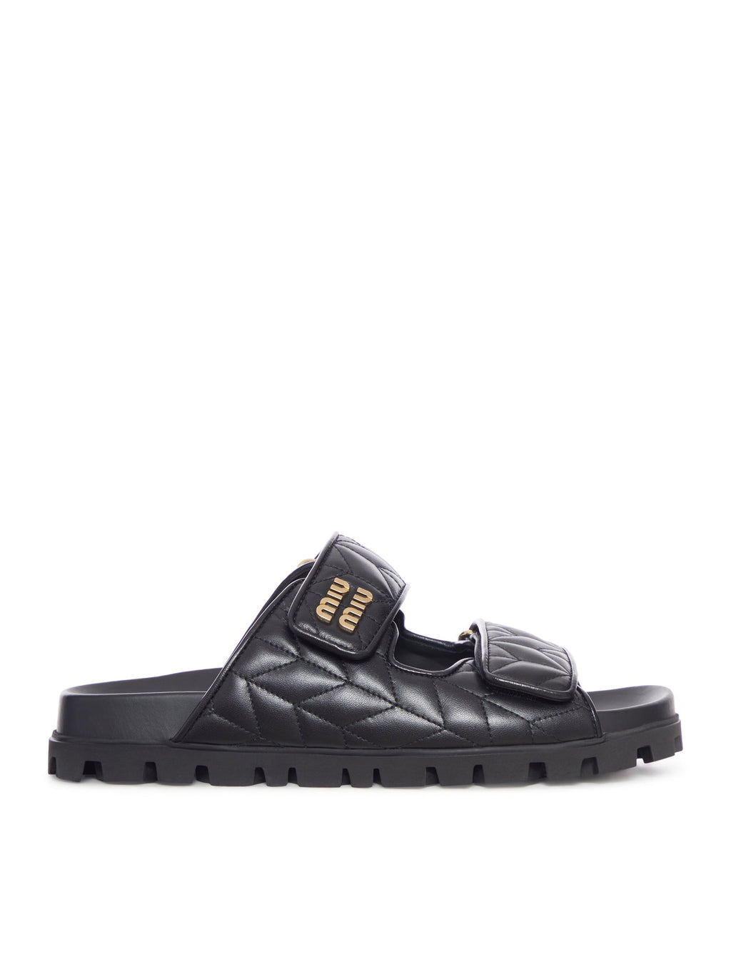 Оригінальна Nappa Matelassé Sandals Miu miu – боковий вид