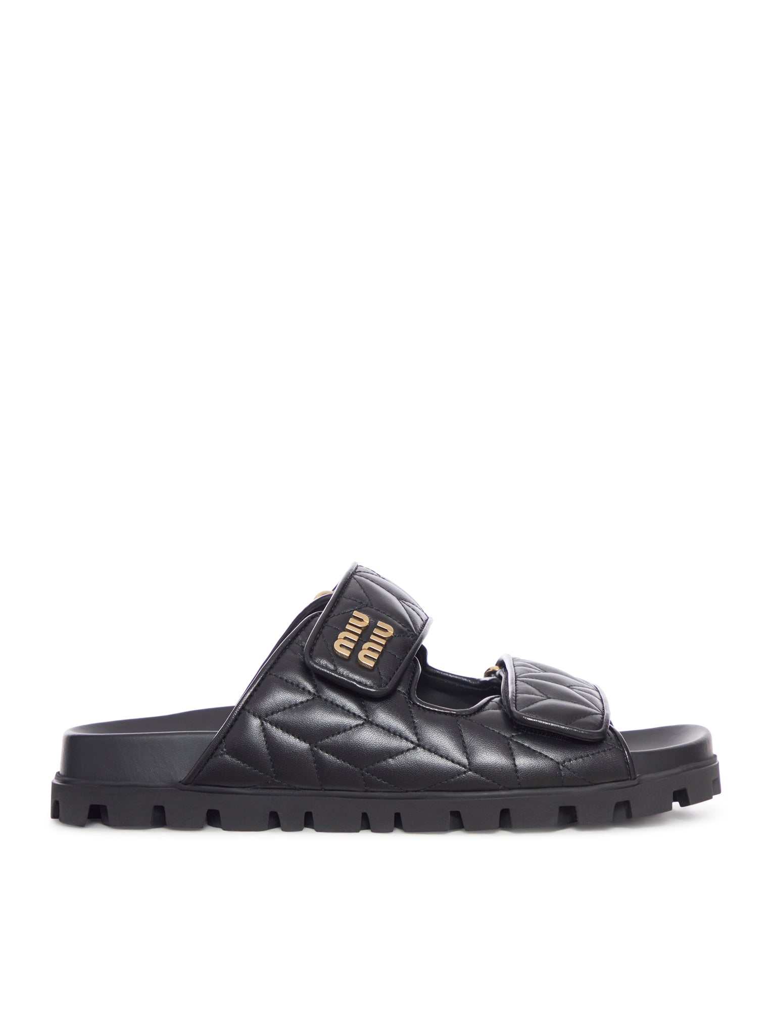 Оригінальна Nappa Matelassé Sandals Miu miu – боковий вид