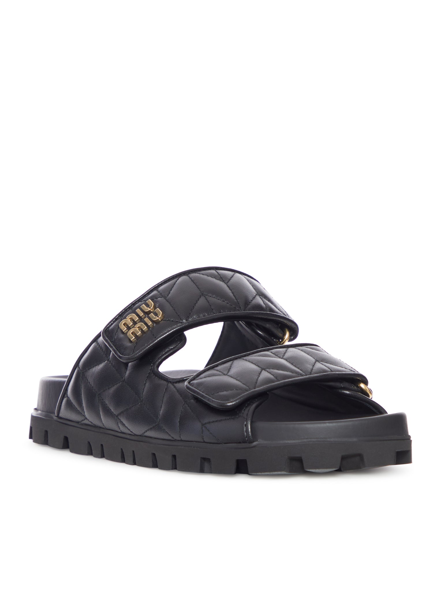 Оригінальна Nappa Matelassé Sandals Miu miu – вид ззаду