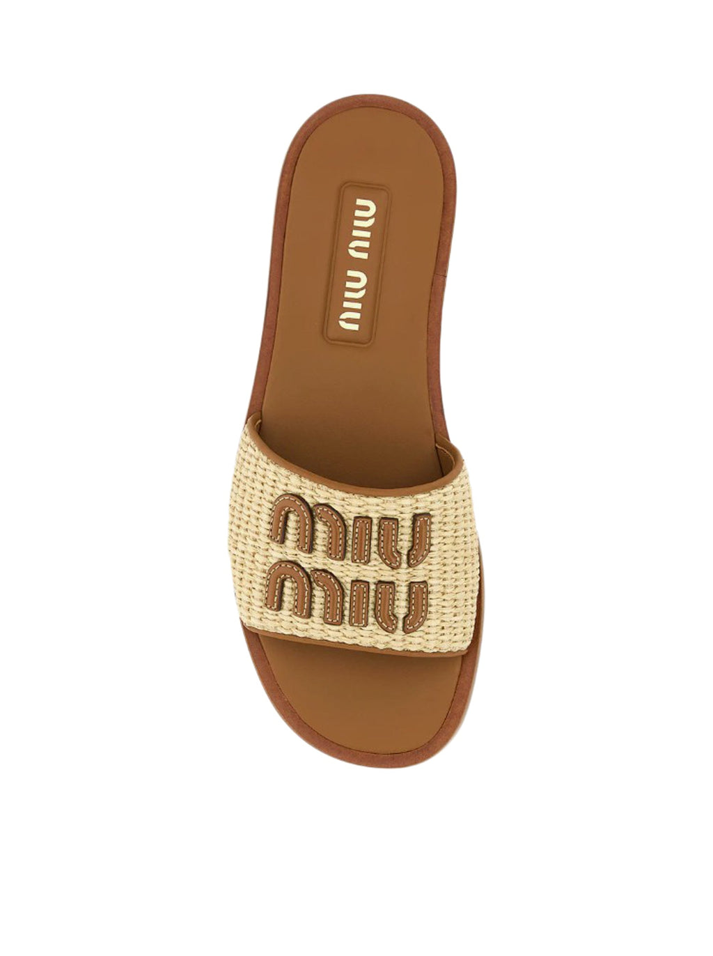Оригінальна Raffia And Leather Slippers Miu miu – збільшений вид