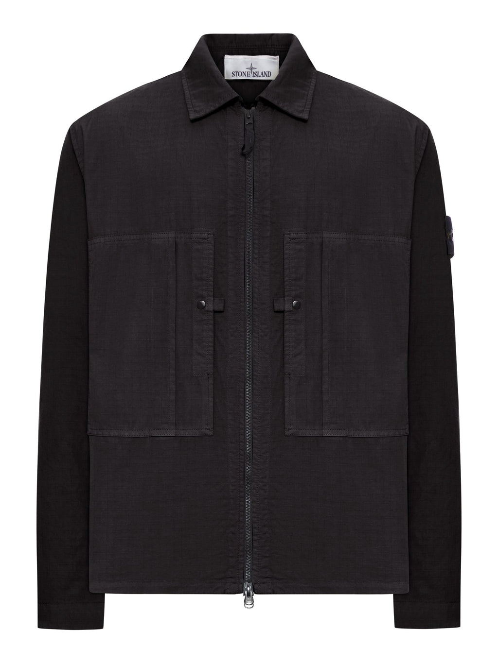 Overshirt In Mercerized Organic Cotton Ripstop Stone island оригінал – Купити в Україні – боковий вид