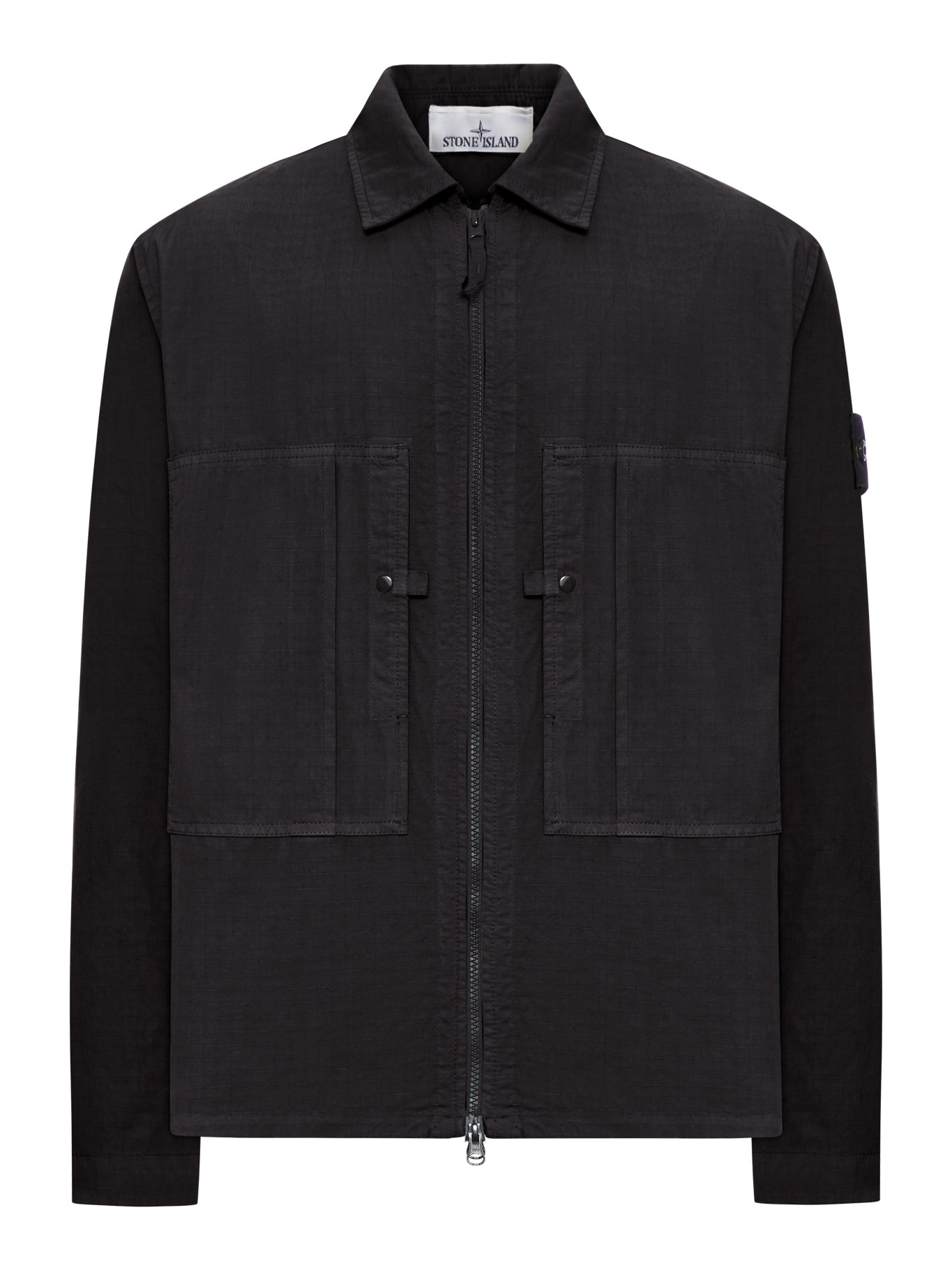 Overshirt In Mercerized Organic Cotton Ripstop Stone island оригінал – Купити в Україні – боковий вид