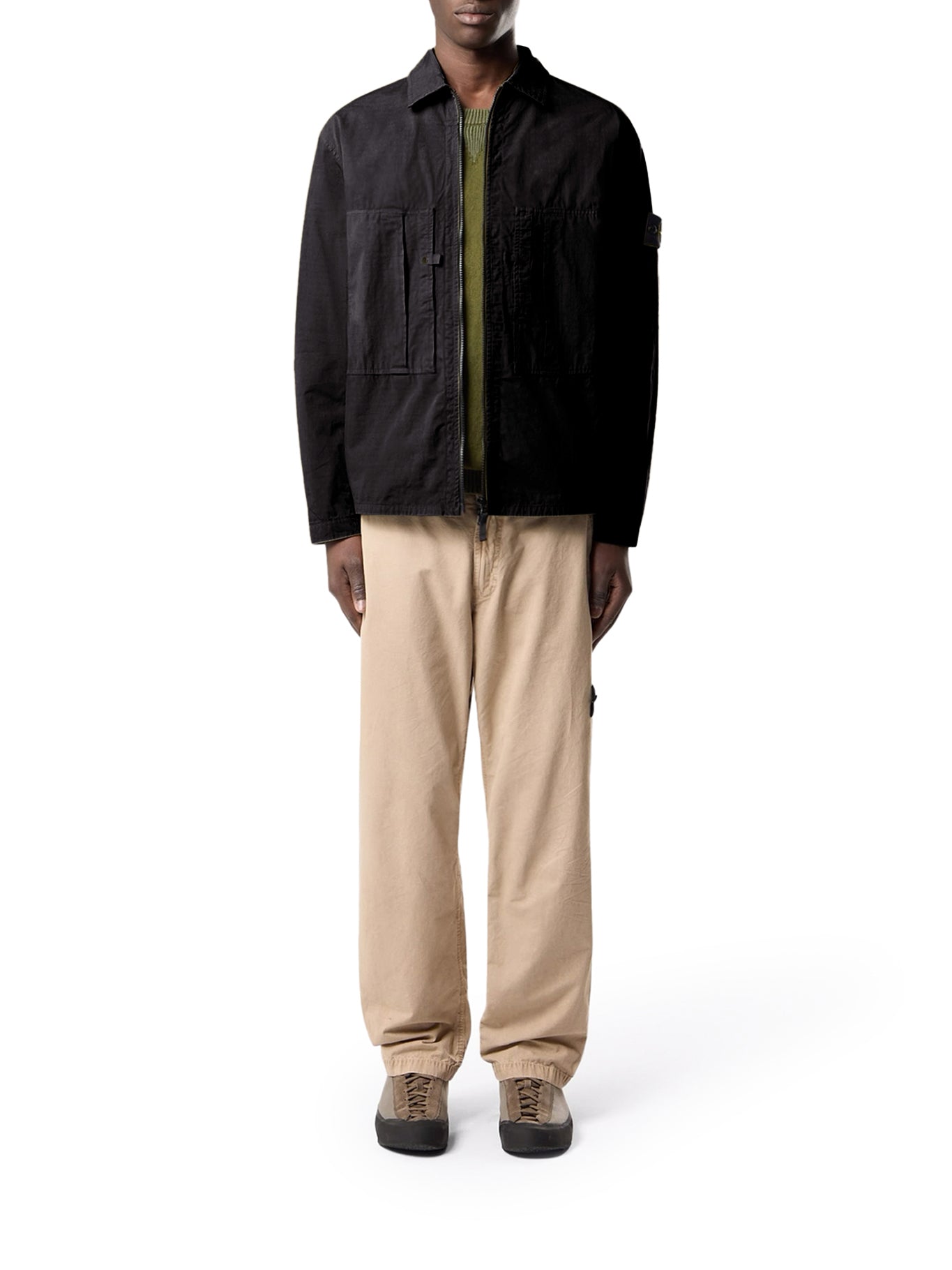 Overshirt In Mercerized Organic Cotton Ripstop Stone island оригінал – Купити в Україні – вид ззаду