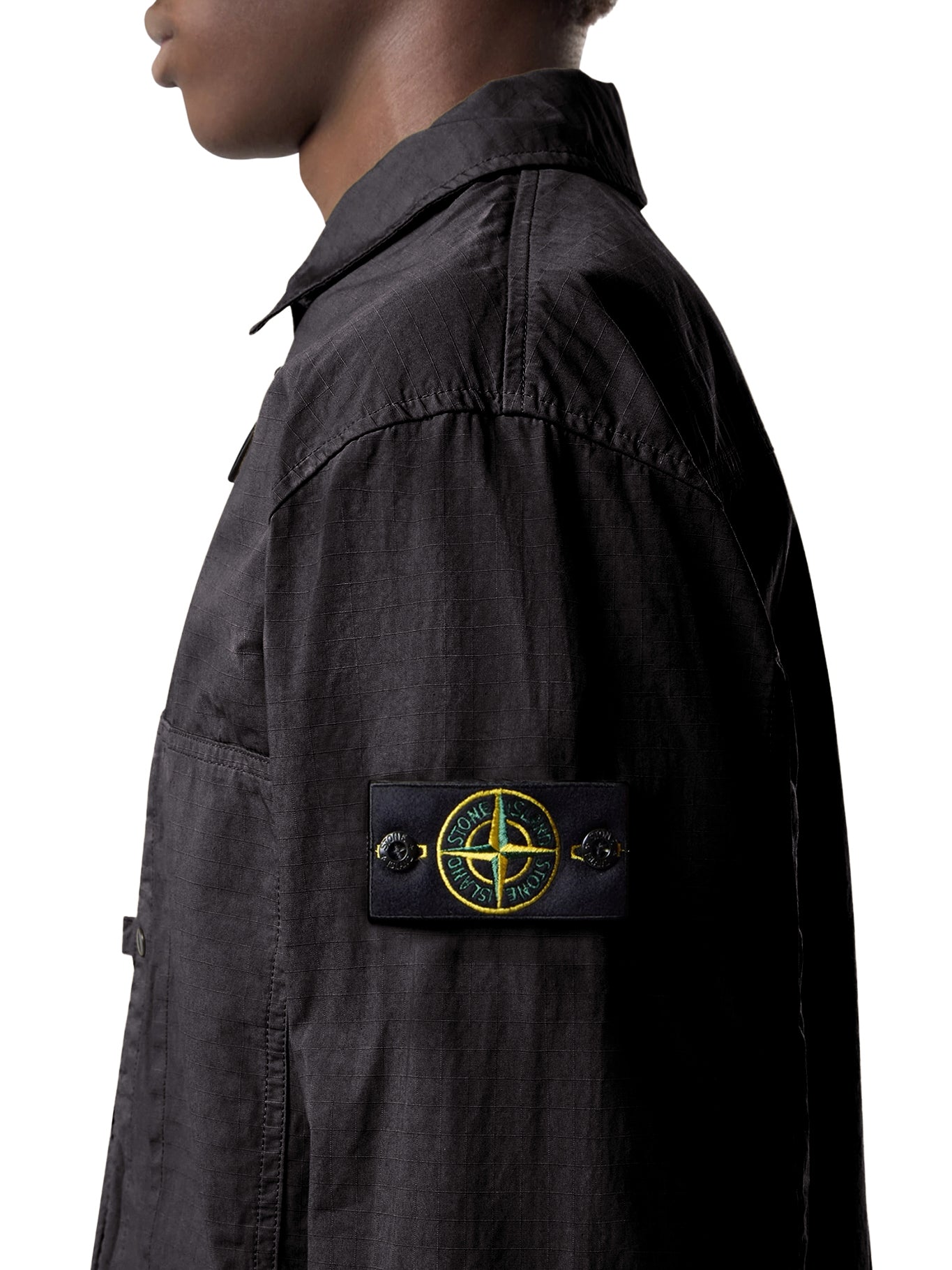 Overshirt In Mercerized Organic Cotton Ripstop Stone island оригінал – Купити в Україні – збільшений вид