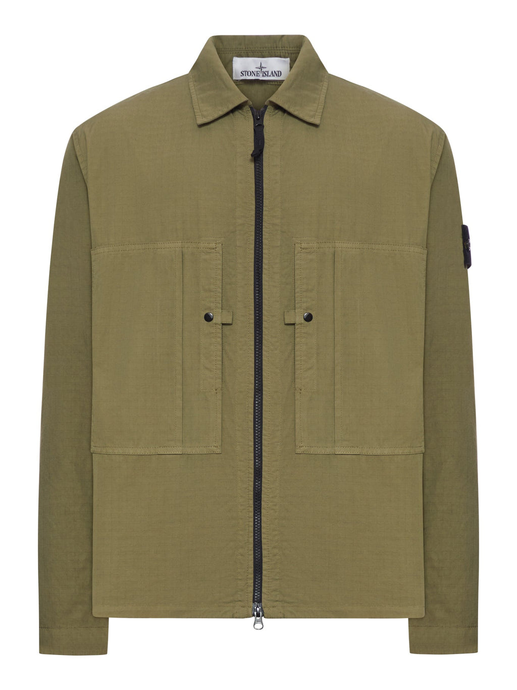 Overshirt In Mercerized Organic Cotton Ripstop Stone island оригінал – Купити в Україні – боковий вид
