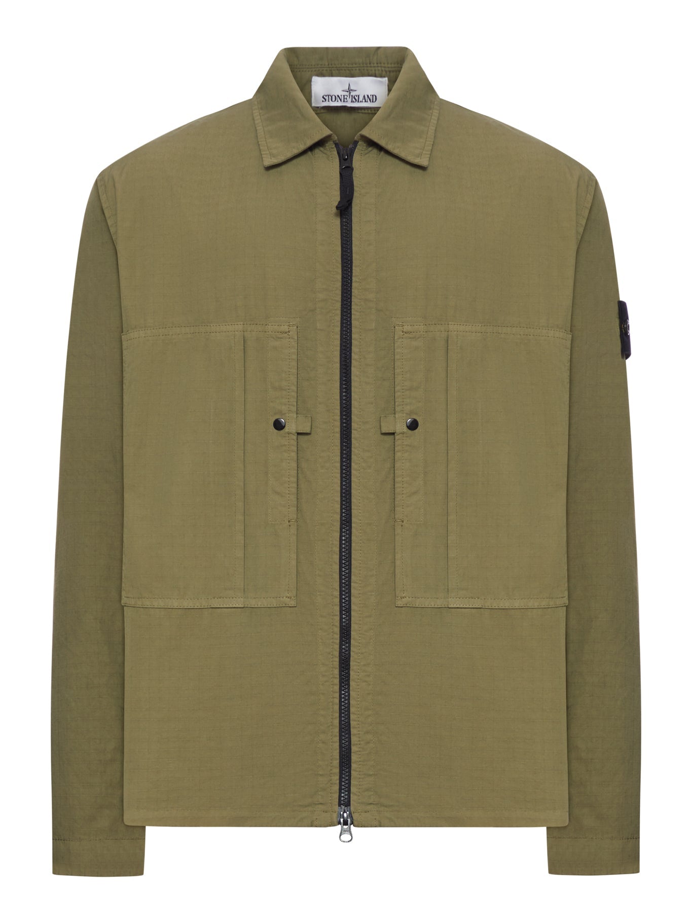 Overshirt In Mercerized Organic Cotton Ripstop Stone island оригінал – Купити в Україні – боковий вид