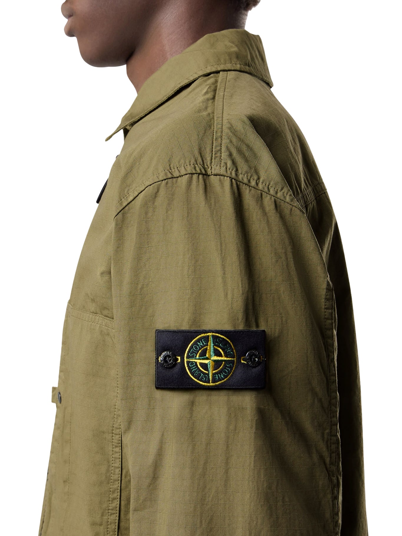 Overshirt In Mercerized Organic Cotton Ripstop Stone island оригінал – Купити в Україні – збільшений вид