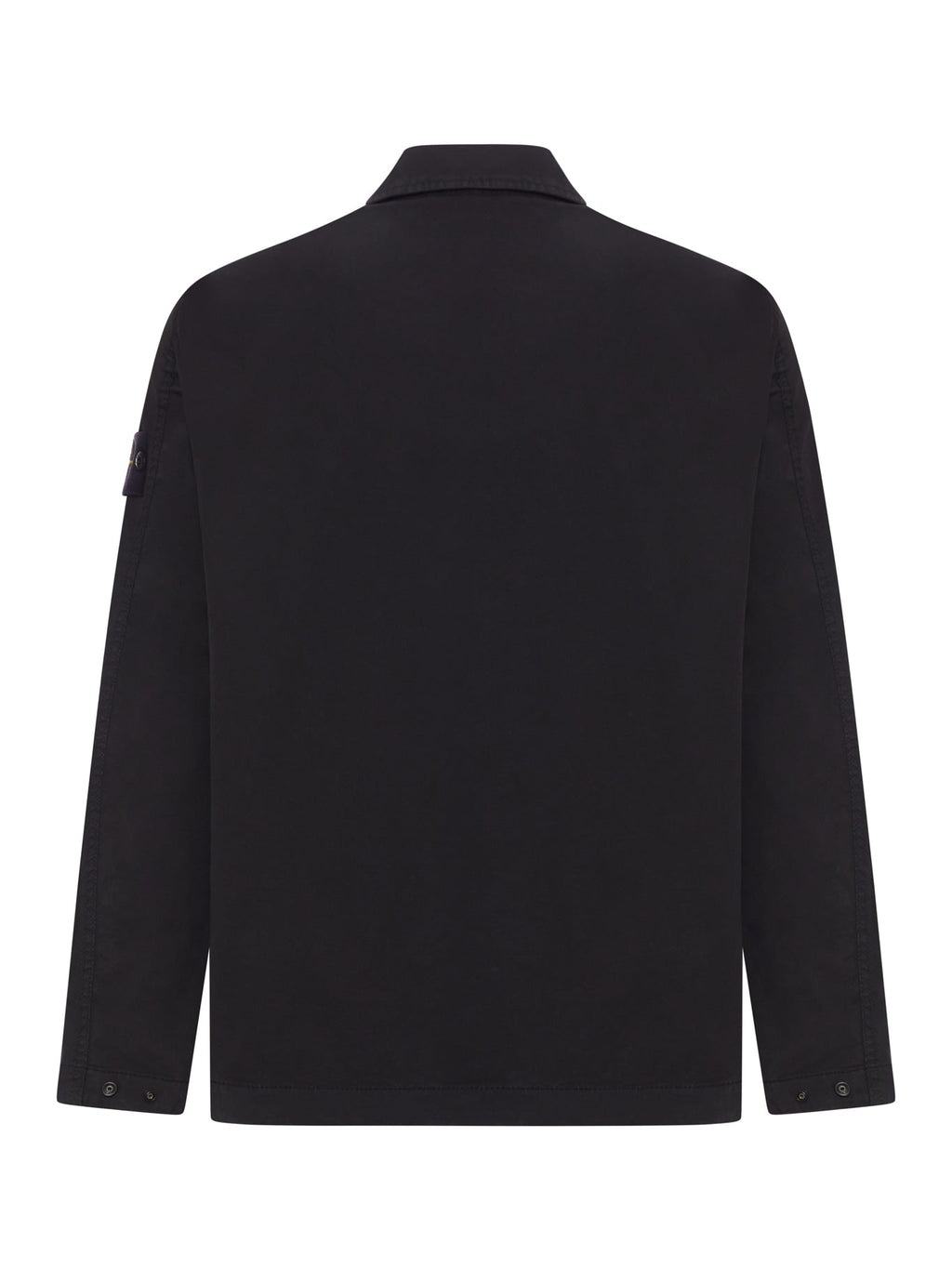 Cotton Overshirt With Chest Pocket And Removable Badge Stone island оригінал – Купити в Україні – вид ззаду