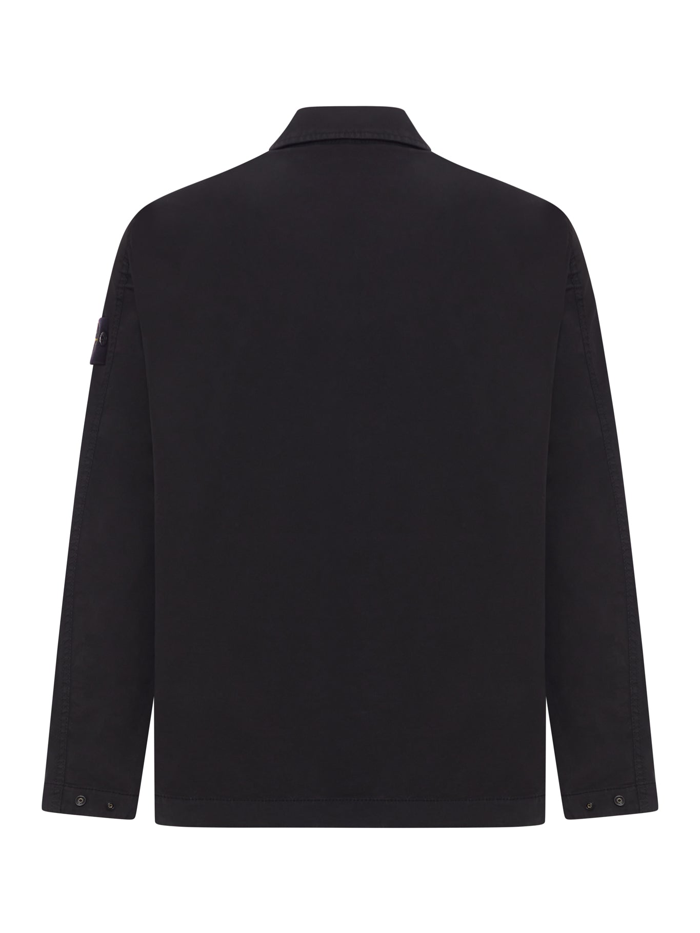 Cotton Overshirt With Chest Pocket And Removable Badge Stone island оригінал – Купити в Україні – вид ззаду