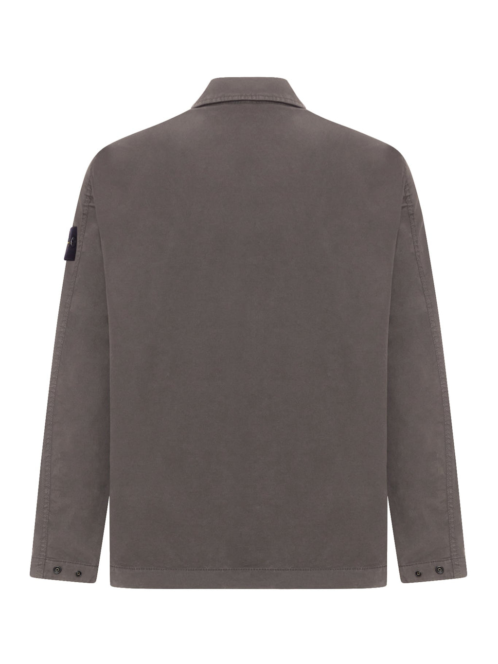 Cotton Overshirt With Chest Pocket And Removable Badge Stone island оригінал – Купити в Україні – вид ззаду