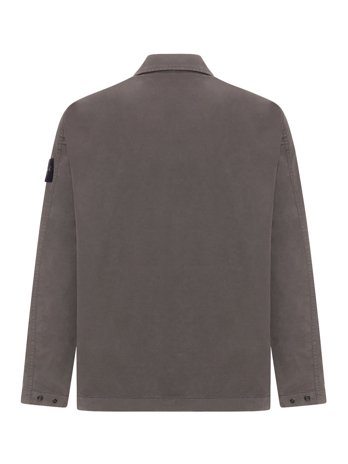 Cotton Overshirt With Chest Pocket And Removable Badge Stone island оригінал – Купити в Україні – вид ззаду