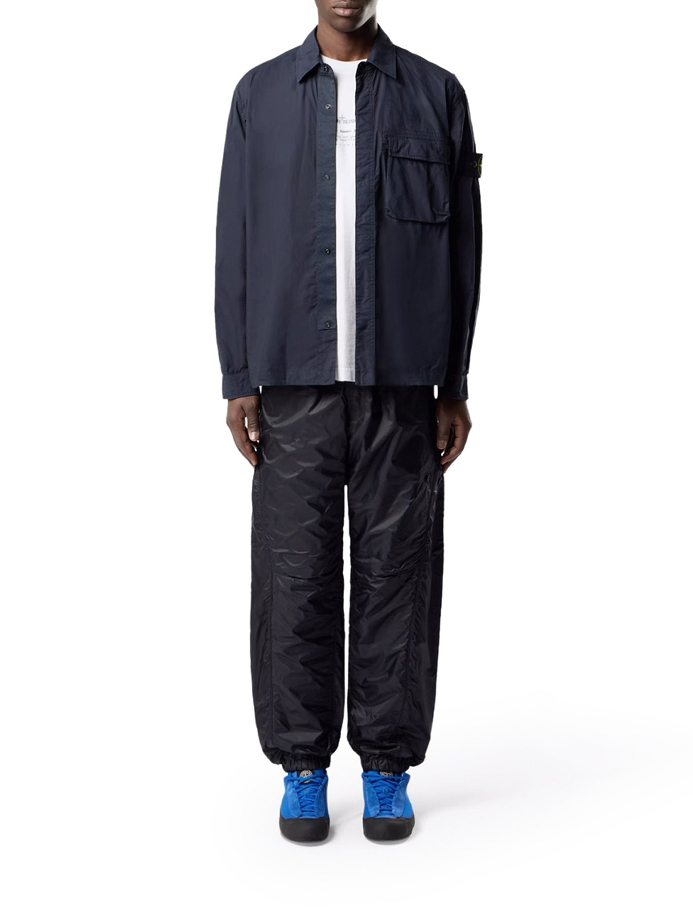 Оригінальна Stretch Cotton Canvas Overshirt With Flap Pocket On The Chest Stone island – вид ззаду