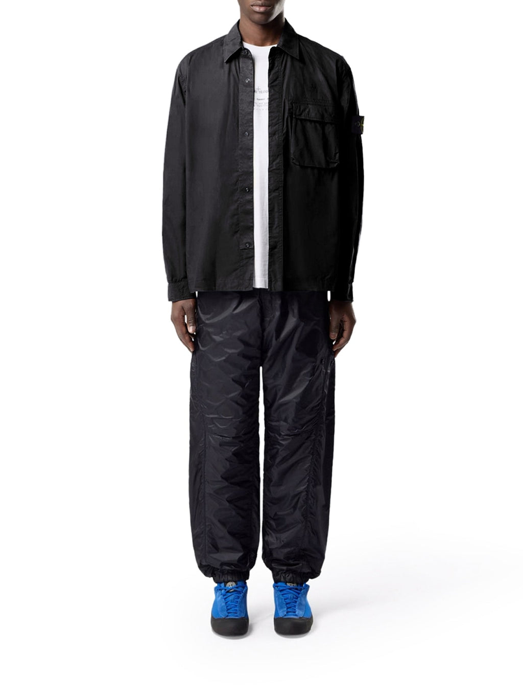 Оригінальна Stretch Cotton Canvas Overshirt With Flap Pocket On The Chest Stone island – вид ззаду