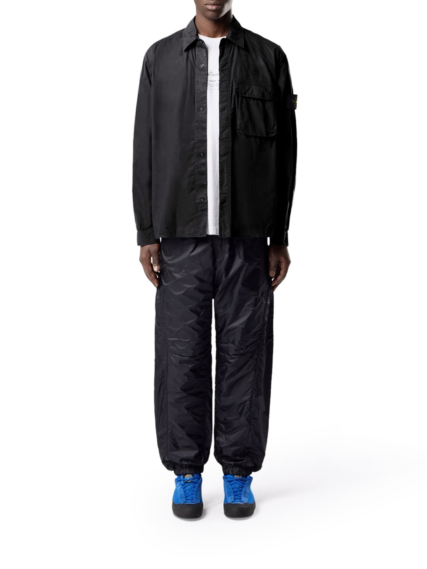 Оригінальна Stretch Cotton Canvas Overshirt With Flap Pocket On The Chest Stone island – вид ззаду