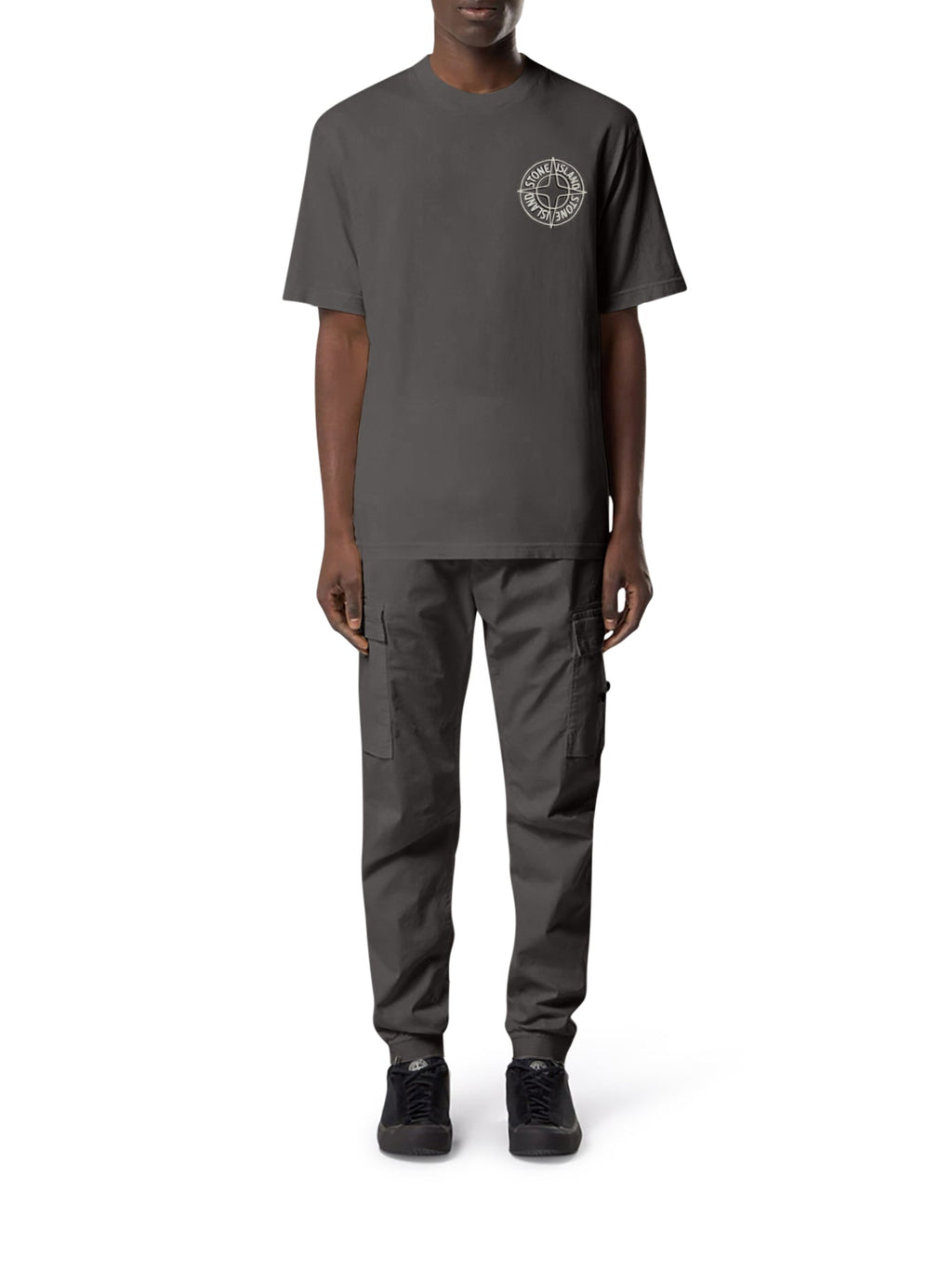 Crew Neck Cotton T-Shirt With Print Stone island оригінал – Купити в Україні – вид ззаду