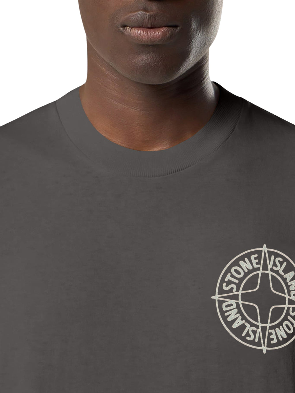 Crew Neck Cotton T-Shirt With Print Stone island оригінал – Купити в Україні – збільшений вид