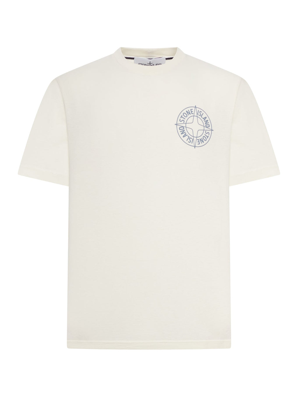 Crew Neck Cotton T-Shirt With Print Stone island оригінал – Купити в Україні – боковий вид