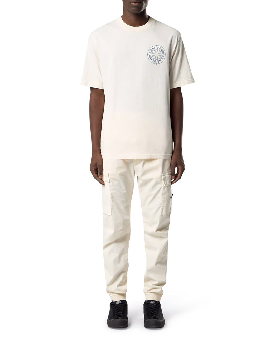Crew Neck Cotton T-Shirt With Print Stone island оригінал – Купити в Україні – вид ззаду