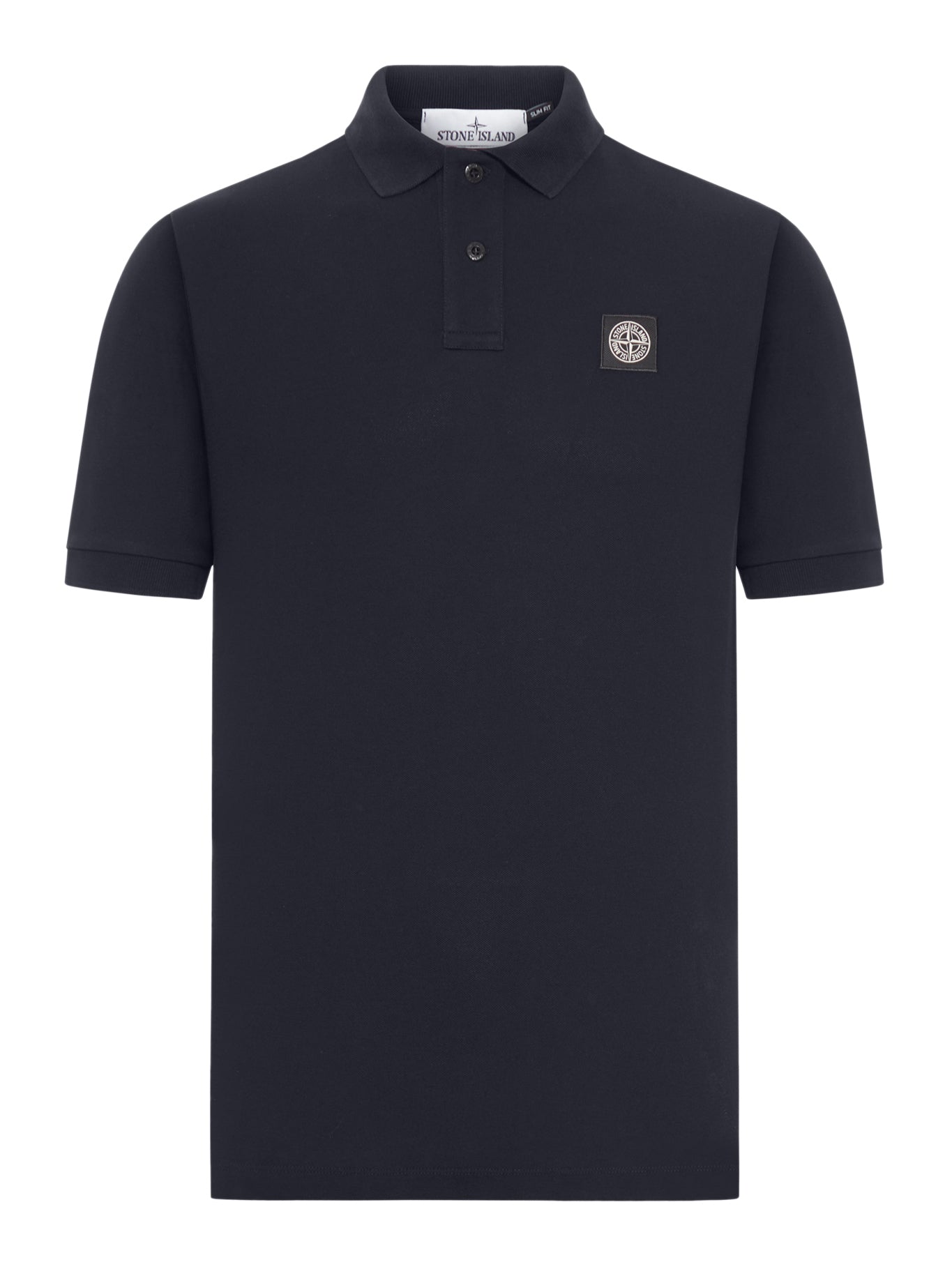 Оригінальна Blue Navy Cotton Polo Shirt With Logo Patch Stone island – боковий вид