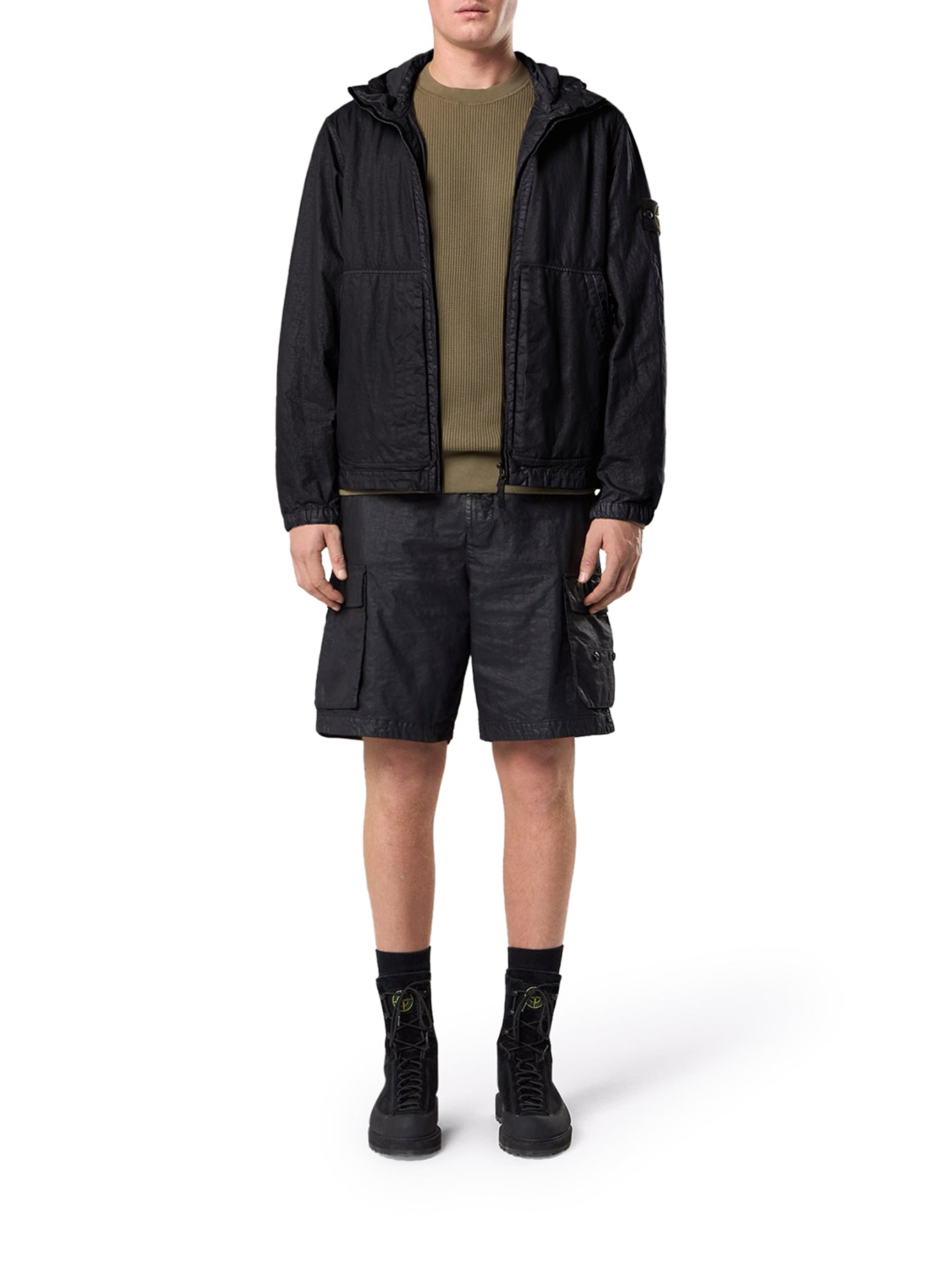Оригінальна Technical Fabric Jacket With Hood And Zip Stone island – вид ззаду