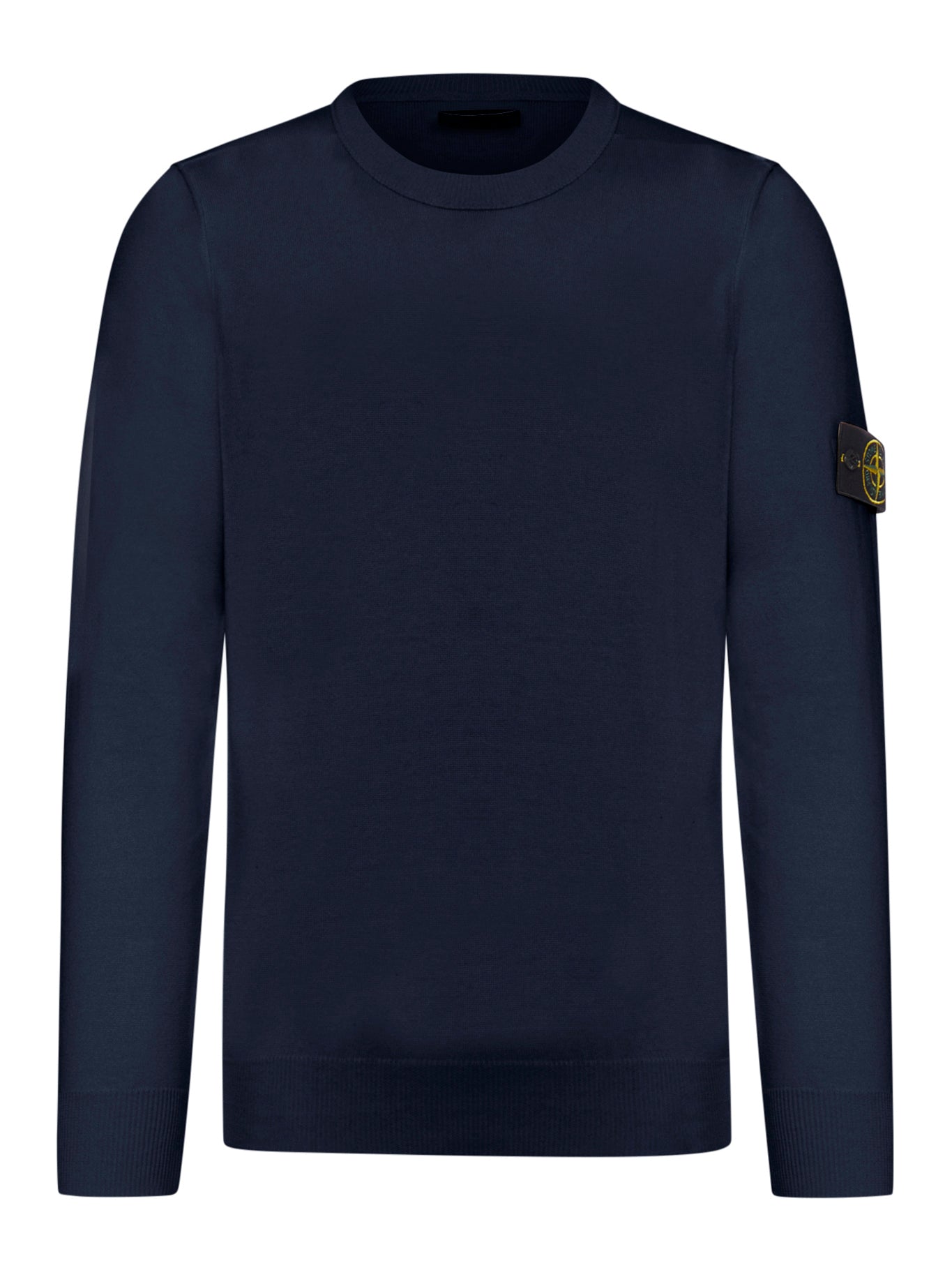 Crew Neck Sweater With Badge, Navy Blue Stone island оригінал – Купити в Україні – боковий вид