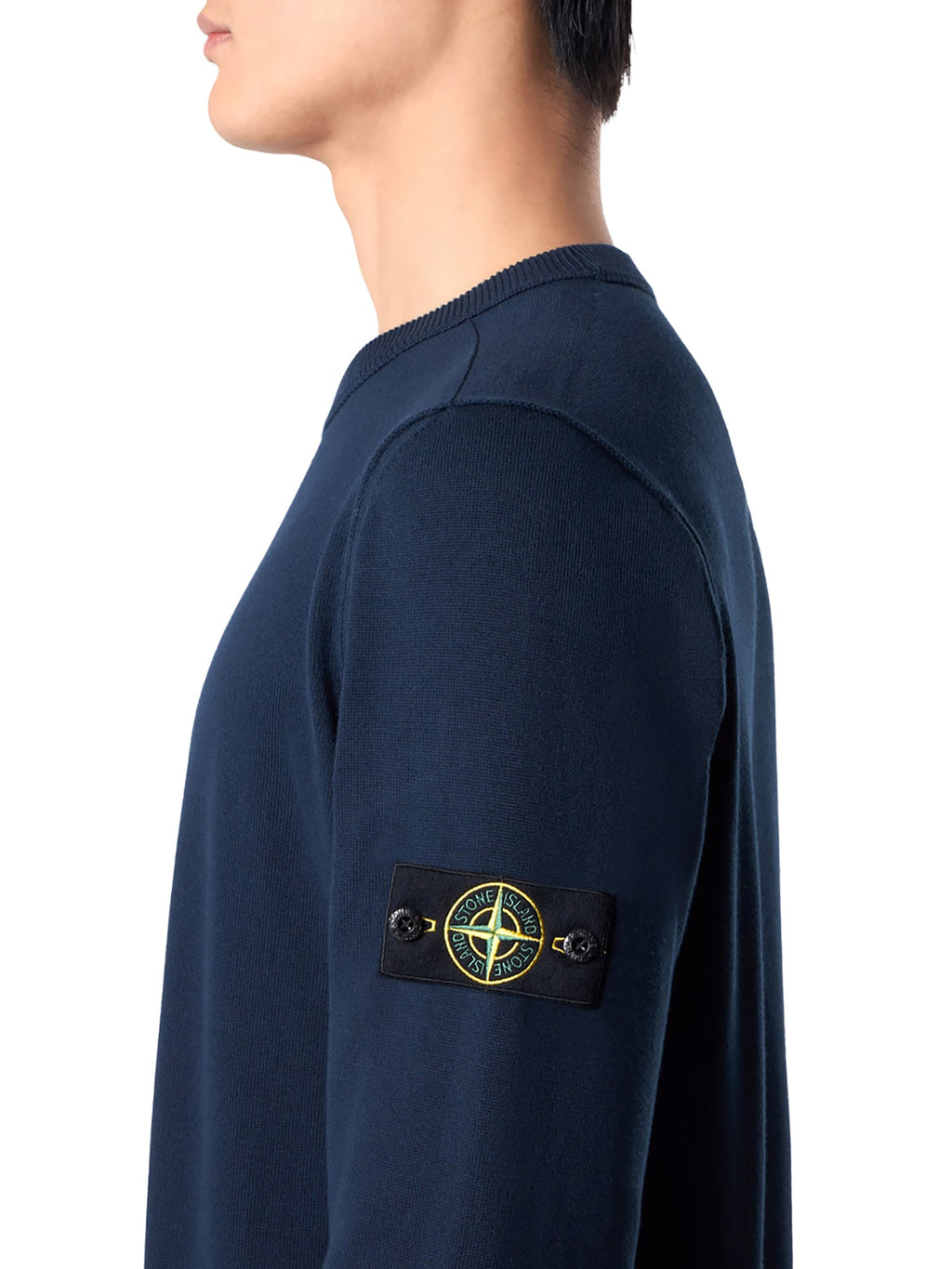 Crew Neck Sweater With Badge, Navy Blue Stone island оригінал – Купити в Україні – збільшений вид