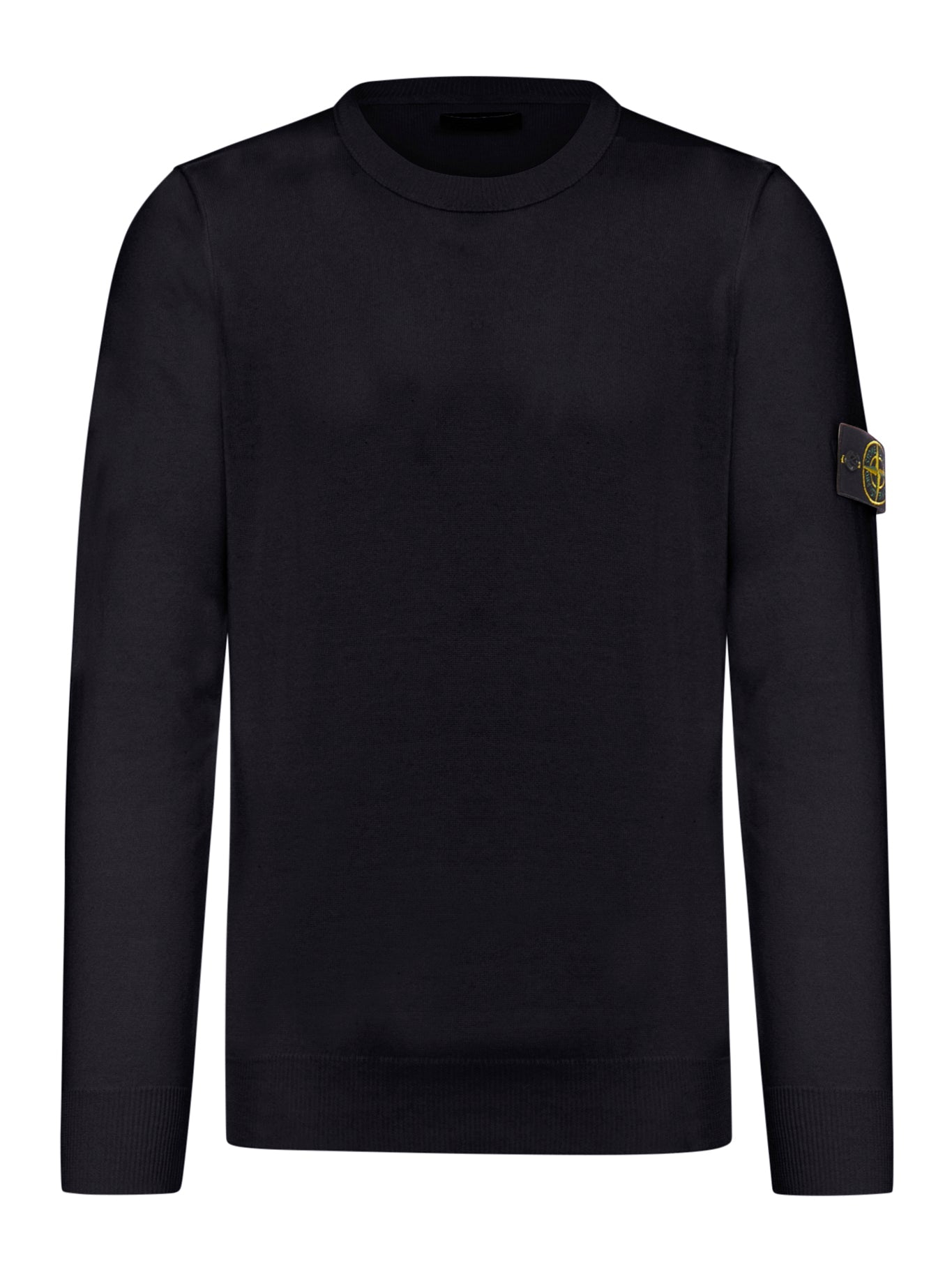 Crew Neck Sweater With Badge Black Stone island – Гарантія оригінальності – боковий вид