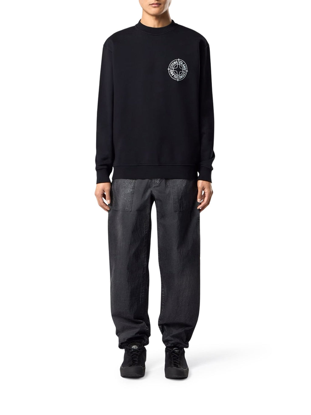 Crew Neck Sweatshirt With Outline Compass Print Stone island оригінал – Купити в Україні – вид ззаду