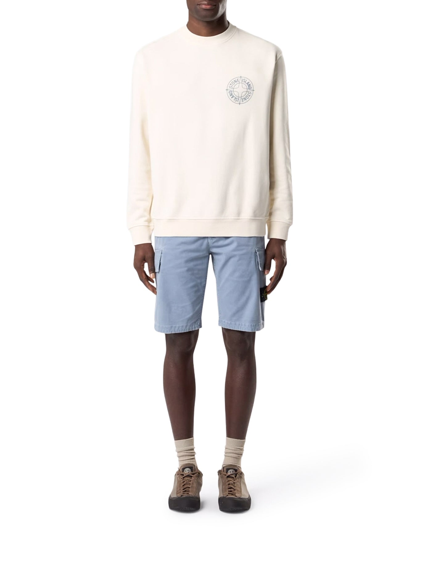 Crew Neck Sweatshirt With Outline Compass Print Stone island оригінал – Купити в Україні – вид ззаду
