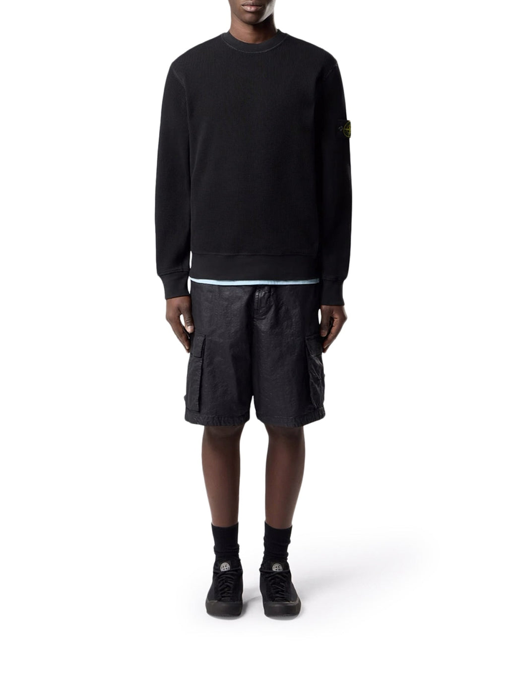 Crew Neck Sweatshirt In Organic Cotton With Honeycomb Workmanship Stone island – Гарантія оригінальності – вид ззаду