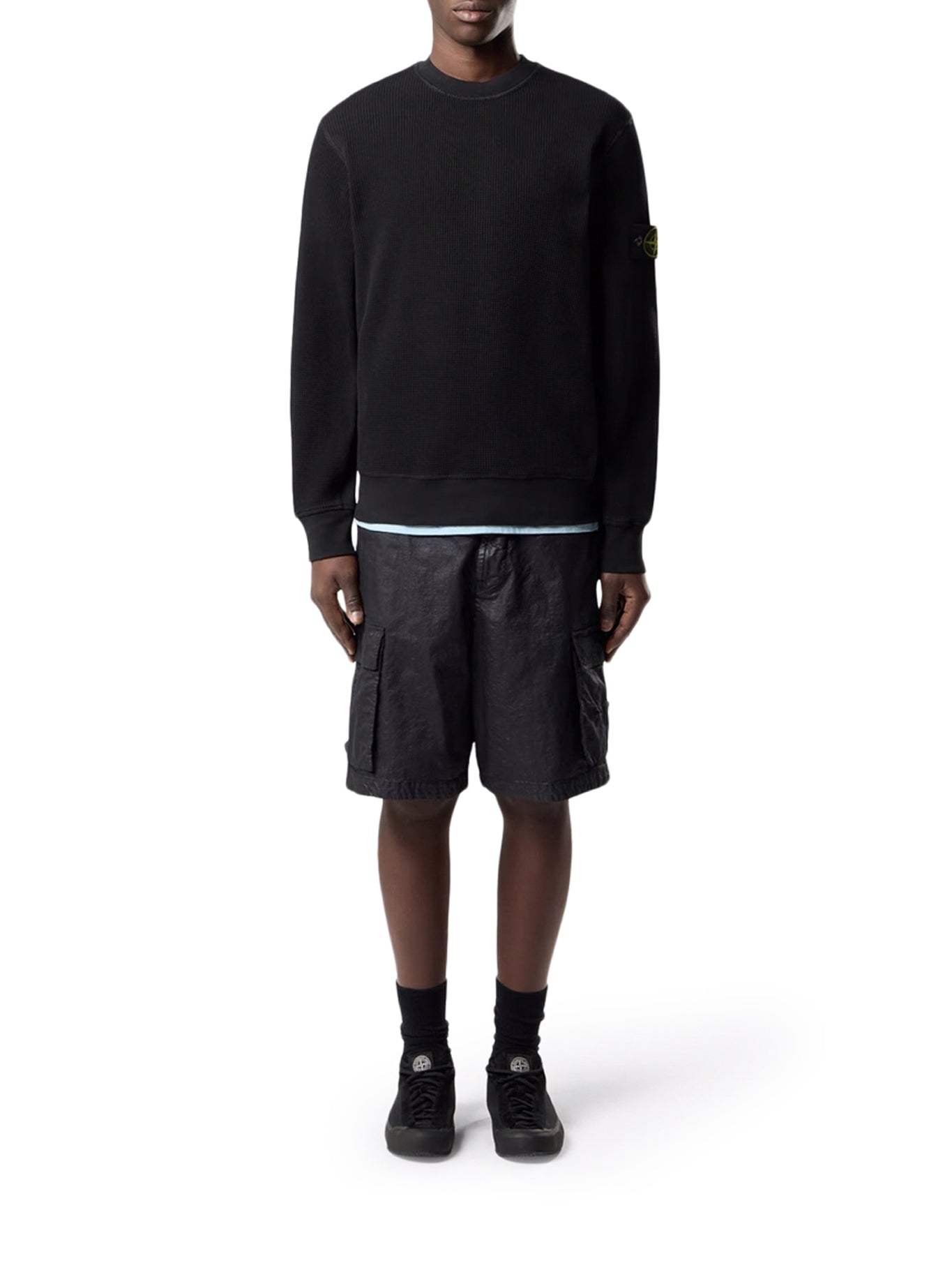 Crew Neck Sweatshirt In Organic Cotton With Honeycomb Workmanship Stone island – Гарантія оригінальності – вид ззаду