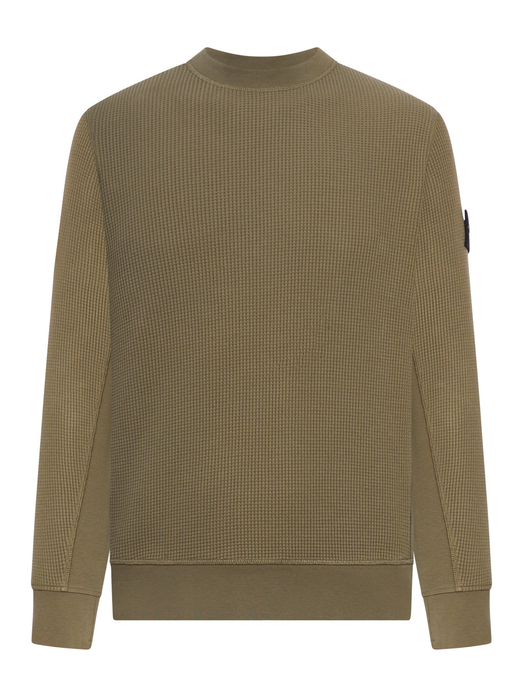 Crew Neck Sweatshirt In Organic Cotton With Honeycomb Workmanship Stone island – Гарантія оригінальності – боковий вид