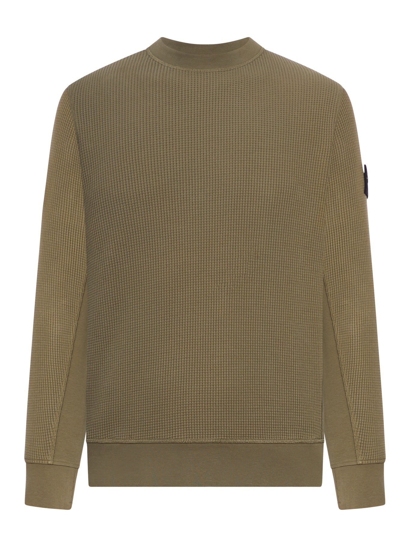 Crew Neck Sweatshirt In Organic Cotton With Honeycomb Workmanship Stone island – Гарантія оригінальності – боковий вид