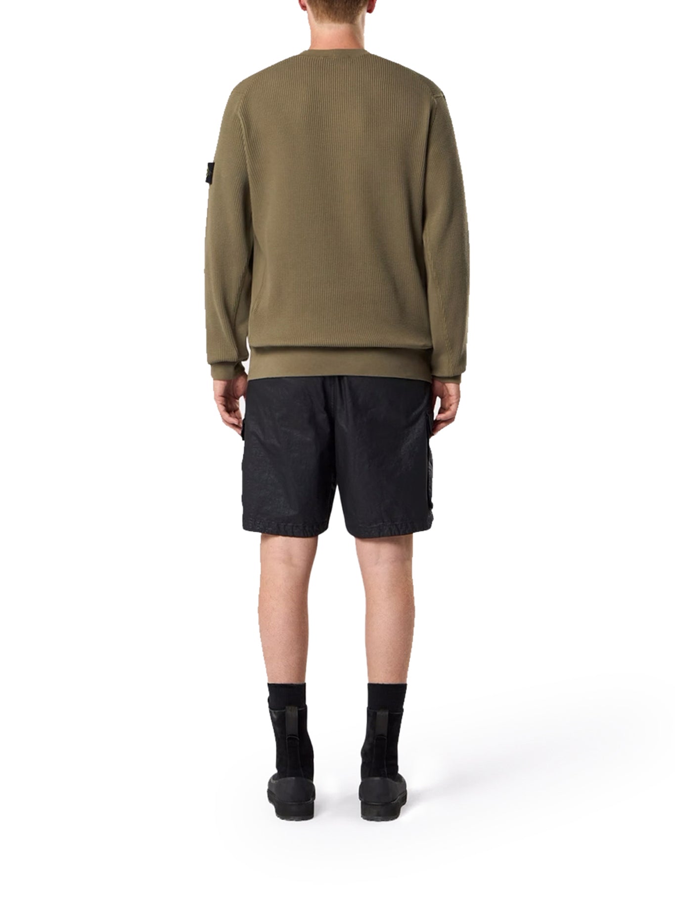 Crew Neck Sweatshirt In Organic Cotton With Honeycomb Workmanship Stone island – Гарантія оригінальності – детальний вид