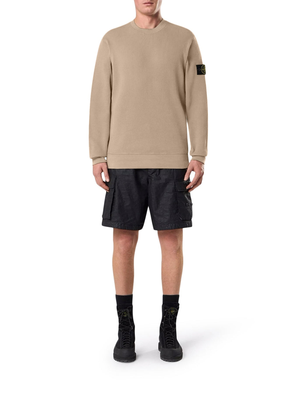 Crew Neck Sweatshirt In Organic Cotton With Honeycomb Workmanship Stone island – Гарантія оригінальності – вид ззаду