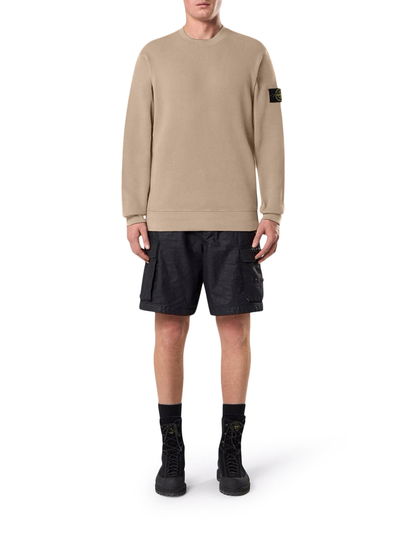 Crew Neck Sweatshirt In Organic Cotton With Honeycomb Workmanship Stone island – Гарантія оригінальності – вид ззаду