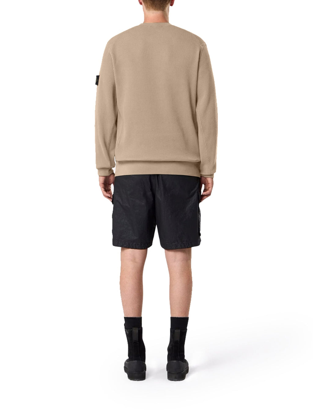 Crew Neck Sweatshirt In Organic Cotton With Honeycomb Workmanship Stone island – Гарантія оригінальності – детальний вид
