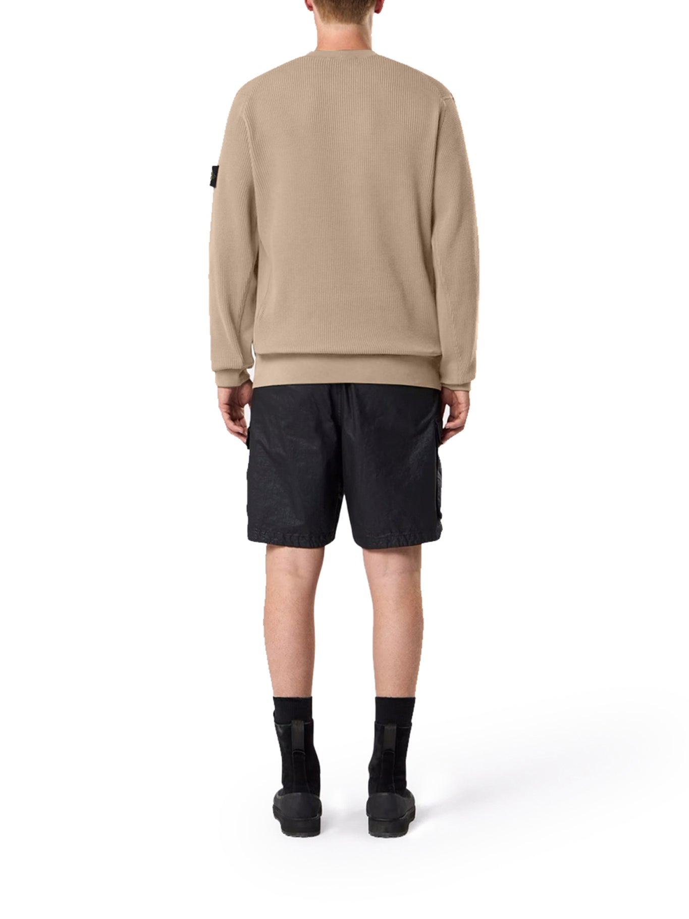 Crew Neck Sweatshirt In Organic Cotton With Honeycomb Workmanship Stone island – Гарантія оригінальності – детальний вид