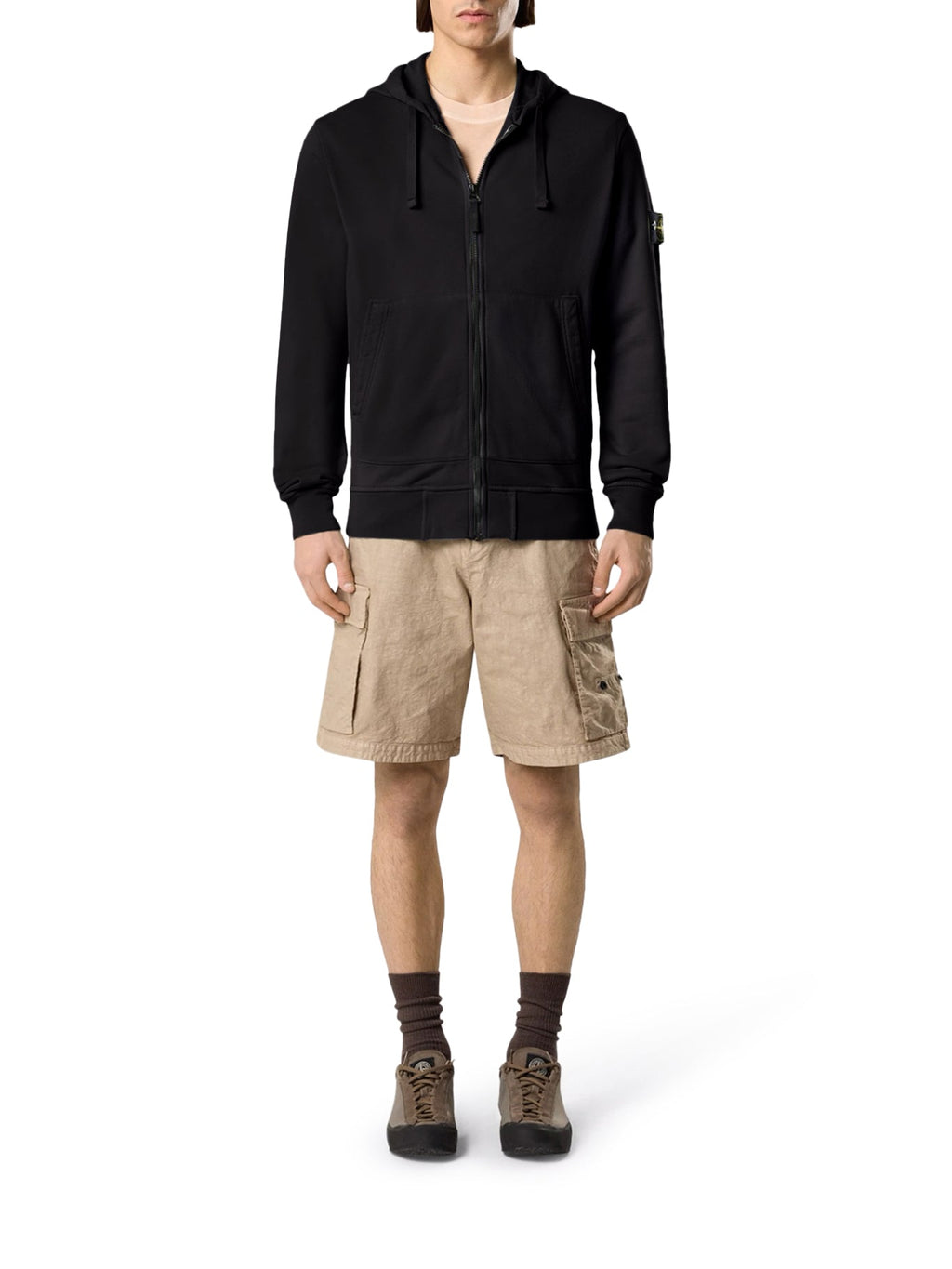 Organic Cotton Zip-Up Hoodie Stone island – Гарантія оригінальності – вид ззаду